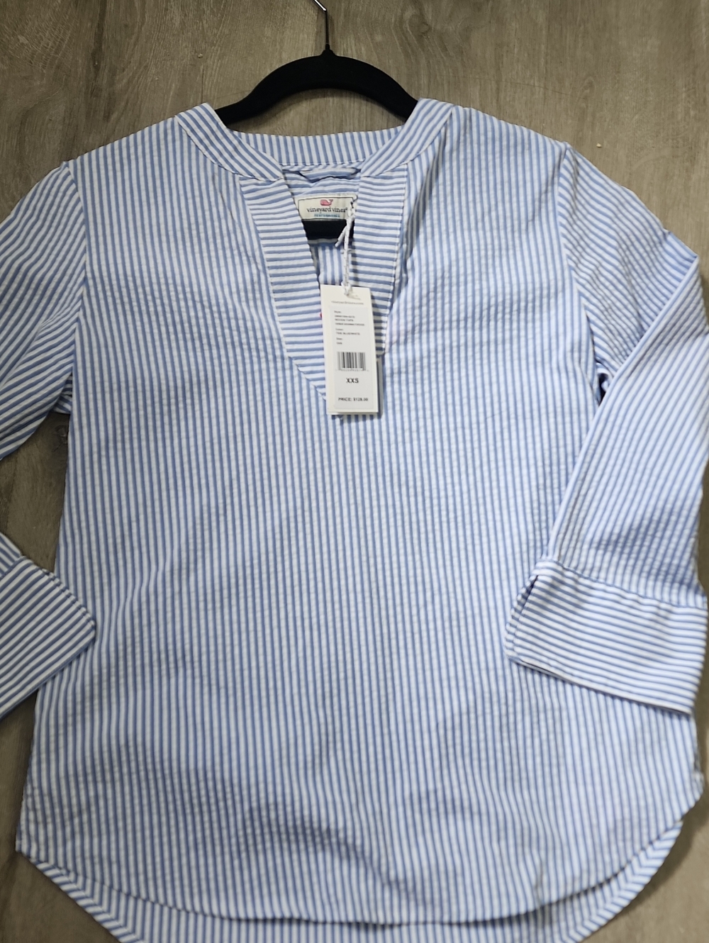 Vineyard Vines Light Blue Striped SAVANNAH TOP
